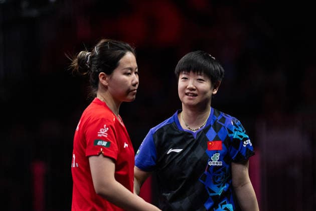 LOS ANGELES, CALIFORNIA - JULY 04: Sun Yingsha of China reacts in the Women s Singles Quarterfinal match against Chen Xingtong of China on day 9 of United States Smash 2026 at Ontario Convention Center on July 4, 2026 in Los Angeles, California.  Copyright: xVCGx 111652321725