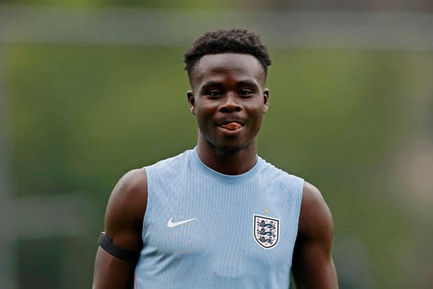 RECORD DATE NOT STATED 4th July 2026; Pumas La Cantera training center, Mexico City, Mexico; FIFA World Cup, WM, Weltmeisterschaft, Fussball Football, England Training Session; Bukayo Saka of the England looks on HeulerxAndrey DiaEsportivo