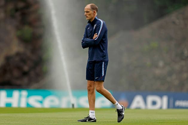 RECORD DATE NOT STATED 4th July 2026; Pumas La Cantera training center, Mexico City, Mexico; FIFA World Cup, WM, Weltmeisterschaft, Fussball Football, England Training Session; Thomas Tuchel head coach of the England looks on HeulerxAndrey DiaEsportivo