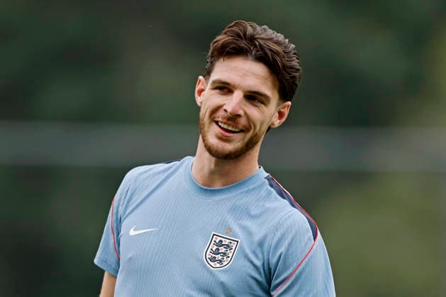 RECORD DATE NOT STATED 4th July 2026; Pumas La Cantera training center, Mexico City, Mexico; FIFA World Cup, WM, Weltmeisterschaft, Fussball Football, England Training Session; Declan Rice of the England smiles HeulerxAndrey DiaEsportivo