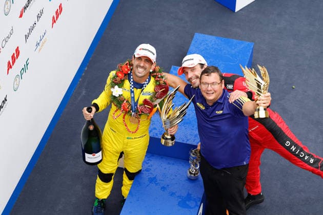 2026 FORMULA E SHANGHAI ePRIX ESPINOS Fred, Team ABT - CUPRA Racing Sporting Director, portrait, DI GRASSI Lucas (bra), Lola Yamaha ABT Formula E Team, Lola T002, portrait, VERGNE Jean-Eric (fra), CitroÃ«n Racing Formula E Team, CitroÃ«n, portrait, podium, portrait, during the Shanghai ePrix, 12th and 13th round of the 2025-26 ABB FIA Formula E World Championship, WM, Weltmeisterschaft on the Shanghai International Circuit from July 3 to 5, 2026 in Shanghai, China - ShanghaiChina  Copyright: xFREDERICxLExFLOCxHx