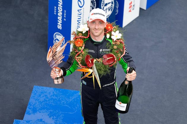 2026 FORMULA E SHANGHAI ePRIX ERIKSSON Joel (swe), Envision Racing, Jaguar I-Type 7, portrait, podium, portrait, during the Shanghai ePrix, 12th and 13th round of the 2025-26 ABB FIA Formula E World Championship, WM, Weltmeisterschaft on the Shanghai International Circuit from July 3 to 5, 2026 in Shanghai, China - ShanghaiChina  Copyright: xFREDERICxLExFLOCxHx