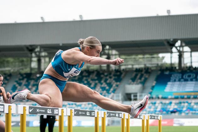 Flotow Lia (1. LAV Rostock, 646, 100m Huerden Frauen), GER, Leichtathletik, Athletics, Deutsche Meisterschaften U18 U23, Wattenscheid, 04.07.2026, GER, Leichtathletik, Athletics, Deutsche Meisterschaften U18 U23, Wattenscheid, 04.07.2026 Wattenscheid *** Flotow Lia 1 LAV Rostock, 646, Women s 100m Hurdles, GER, Track and Field, Athletics, German U18 and U23 Championships, Wattenscheid, July 4, 2026, GER, Track and Field, Athletics, German U18 and U23 Championships, Wattenscheid, July 4, 2026, Wattenscheid Copyright: xStefanxMayerx EP_SMR