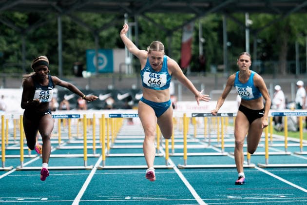 Flotow Lia (1. LAV Rostock, 646, 100m Huerden Frauen), GER, Leichtathletik, Athletics, Deutsche Meisterschaften U18 U23, Wattenscheid, 04.07.2026, GER, Leichtathletik, Athletics, Deutsche Meisterschaften U18 U23, Wattenscheid, 04.07.2026 Wattenscheid *** Flotow Lia 1 LAV Rostock, 646, Women s 100m Hurdles, GER, Track and Field, Athletics, German U18 and U23 Championships, Wattenscheid, July 4, 2026, GER, Track and Field, Athletics, German U18 and U23 Championships, Wattenscheid, July 4, 2026, Wattenscheid Copyright: xStefanxMayerx EP_SMR