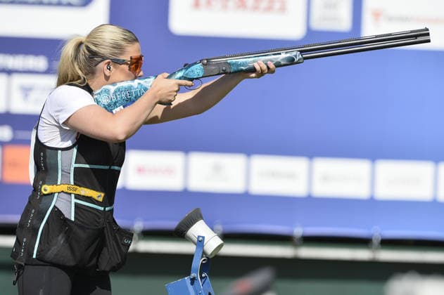 IPA86397882 - on the first day of the ISSF World Cup Shotgun competition at the Concaverde Shooting Range on July 5, 2025, in Lonato del Garda, Italy.  Copyright: xRichardxMorgano IPAxSportx xx 86397882