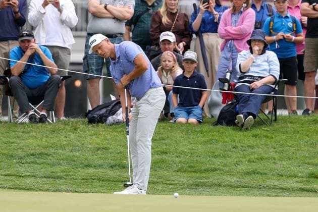 Matti Schmid (GER) beim Putten auf dem Green 11, 37. BMW International Open 2026, Golf, DP World Tour, Herren, Finale, 05.07.2026 Eichenried Bayern Deutschland *** Matti Schmid (GER) putting on the 11th green, 37th BMW International Open 2026, Golf, DP World Tour, Men s, Final, July 5, 2026, Eichenried, Bavaria, Germany Copyright: xkolbert-press ChristianxKolbertx