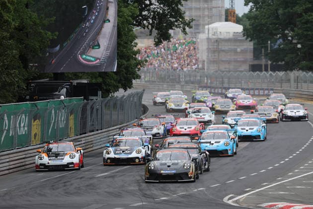 Nürnberg, Deutschland 03. - 05. Juli 2026: Porsche Sixt Carrera Cup Deutschland - 2026 - Norisring - Sonntag Rennen 2 Im Bild: Rennstart Rennen 2 am Sonntag, Flynt Schuring (NED 12) Norisring Bayern *** Nuremberg, Germany, July 3–5, 2026 Porsche Sixt Carrera Cup Germany 2026 Norisring Sunday Race 2 Pictured: The start of Race 2 on Sunday, Flynt Schuring (NED) 12, Norisring, Bavaria Copyright: xFotostandx xFabianxWernerx