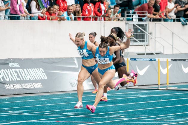 Flotow Lia (1. LAV Rostock, 646, 100m Huerden Frauen), Schneider Rosina (TV Sulz, 1715, 100m Huerden Frauen), GER, Leichtathletik, Athletics, Deutsche Meisterschaften U18 U23, Wattenscheid, 04.07.2026, GER, Leichtathletik, Athletics, Deutsche Meisterschaften U18 U23, Wattenscheid, 04.07.2026 Wattenscheid *** Flotow Lia 1 LAV Rostock, 646, Women s 100m Hurdles, Schneider Rosina TV Sulz, 1715, Women s 100m Hurdles, GER, Track and Field, Athletics, German U18 and U23 Championships, Wattenscheid, July 4, 2026, GER, Track and Field, Athletics, German U18 and U23 Championships, Wattenscheid, July 4, 2026, Wattenscheid Copyright: xStefanxMayerx EP_SMR