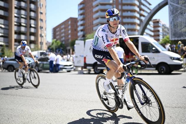 German Florian Lipowitz of Red Bull-BORA-hansgrohe pictured at the start of the second stage of the 2026 Tour de France cycling race, a stage of 182km from Tarragona to Barcelona, Sunday 05 July 2026. The 113th edition of the Tour de France starts on Saturday 4 July in Barcelona, Spain, and will finish in Paris, France on the 26th of July. JASPERxJACOBS  x180424553x