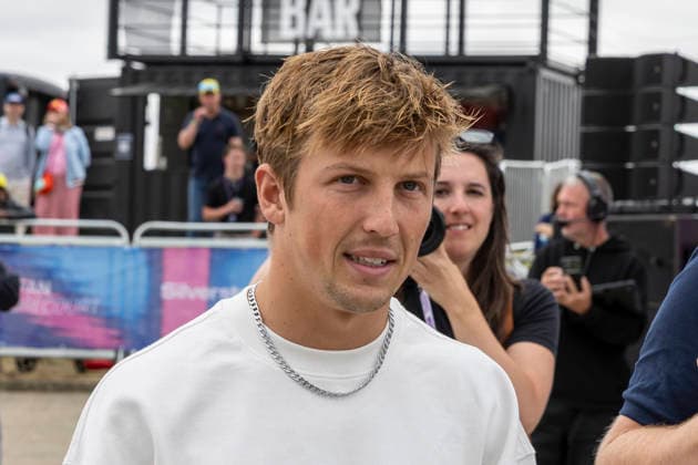 RECORD DATE NOT STATED 5th July 2026; Silverstone Circuit, Northamptonshire, England; FIA Formula 1 2026 British F1 Grand Prix; Race Day; Visa Cash App Racing Bulls F1 Team driver Liam Lawson arrives in the paddock TimxWilliams