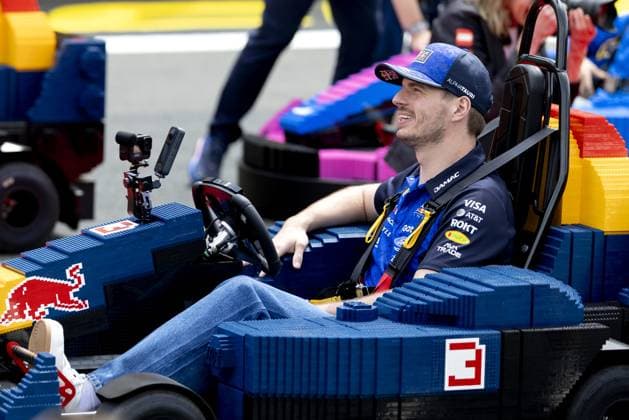 SILVERSTONE - Max Verstappen (Red Bull Racing) in a LEGO kart during the drivers parade at the Silverstone circuit for the British Grand Prix. SANDER KONING ANP xVIxANPxSportx xxANPxIVx 562860346 originalFilename: 562860346.jpg