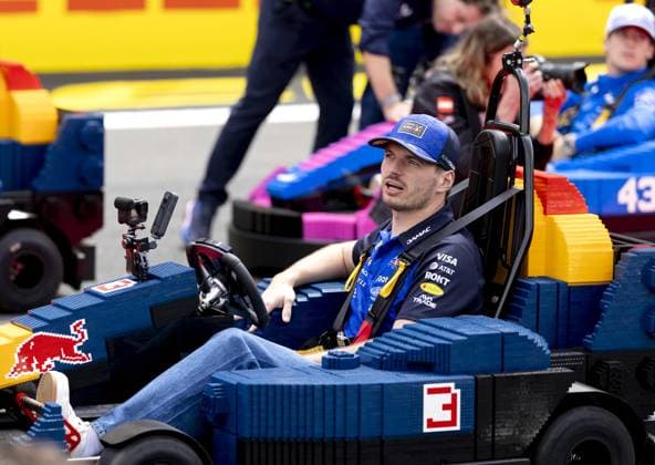 SILVERSTONE - Max Verstappen (Red Bull Racing) in a LEGO kart during the drivers parade at the Silverstone circuit for the British Grand Prix. SANDER KONING ANP xVIxANPxSportx xxANPxIVx 562860845 originalFilename: 562860845.jpg