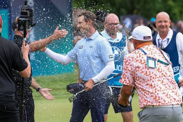 Winner der 37. BMW International Open, Michael Hollick (RSA), 37. BMW International Open 2026, Golf, DP World Tour, Herren, Finale, 05.07.2026 Eichenried Bayern Deutschland *** Winner of the 37th BMW International Open, Michael Hollick (RSA), 37th BMW International Open 2026, Golf, DP World Tour, Men s, Final, July 5, 2026, Eichenried, Bavaria, Germany Copyright: xkolbert-press ChristianxKolbertx