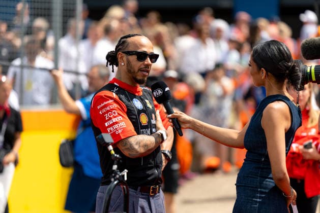July 5, 2026, Silverstone, Northamptonshire, United Kingdom: LEWIS HAMILTON (44, Scuderia Ferrari HP, GBR, British F1 Driver, SF-26) during the drivers parade on race day (Sunday) at the Formula 1 Pirelli British Grand Prix 2026 at Silverstone Circuit Silverstone United Kingdom - ZUMAr193 20260705_zsp_r193_063 Copyright: xSaraxRuffonix