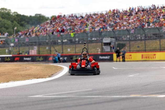 July 5, 2026, Silverstone, Northamptonshire, United Kingdom: LEWIS HAMILTON (44, Scuderia Ferrari HP, GBR, British F1 Driver, SF-26) with LEGO Karts during the drivers parade on race day (Sunday) at the Formula 1 Pirelli British Grand Prix 2026 at Silverstone Circuit F12026: British Grand Prix  - ZUMAr193 20260705_zsp_r193_079 Copyright: xSaraxRuffonix