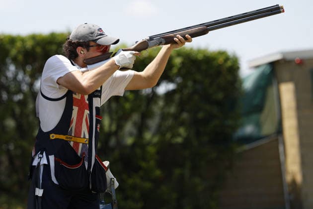 IPA86403851 - Brooker-Smith Mitchell of Great Britain shoots during the first day of the ISSF World Cup Shotgun competition at the Concaverde Shooting Range on July 5, 2026, in Lonato del Garda, Italy.  Copyright: xRichardxMorgano IPAxSportx xx 86403851
