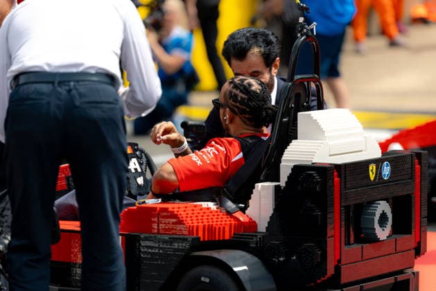 July 5, 2026, Silverstone, Northamptonshire, United Kingdom: LEWIS HAMILTON (44, Scuderia Ferrari HP, GBR, British F1 Driver, SF-26) with LEGO Karts during the drivers parade on race day (Sunday) at the Formula 1 Pirelli British Grand Prix 2026 at Silverstone Circuit F12026: British Grand Prix  - ZUMAr193 20260705_zsp_r193_106 Copyright: xSaraxRuffonix