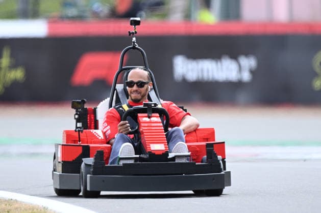 RECORD DATE NOT STATED 5th July 2026; Silverstone Circuit, Northamptonshire, England; FIA Formula 1 2026 British F1 Grand Prix; Race Day; Lewis Hamilton of Ferrari during the lego car race SimonxWest