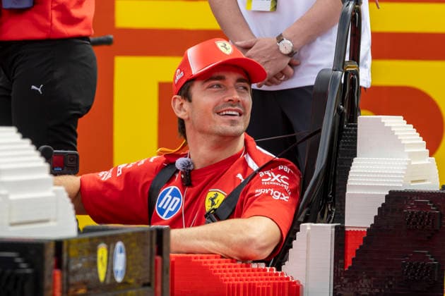 RECORD DATE NOT STATED 5th July 2026; Silverstone Circuit, Northamptonshire, England; FIA Formula 1 2026 British F1 Grand Prix; Race Day; Scuderia Ferrari HP driver Charles Leclerc sits in his Lego Go-Kart for the drivers parade TimxWilliams