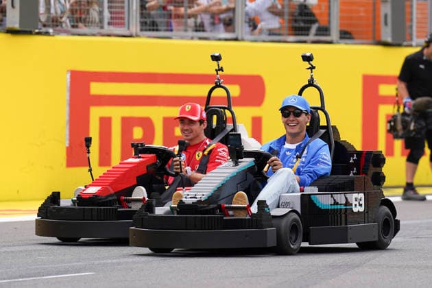 FORMULA ONE BRITISH GRAND PRIX 2026 George Russell 63 (GBR) Mercedes and Charles Leclerc 16 (MON) Ferrari in the Driver s Parade during the Formula 1 Pirelli British Grand Prix 2026, 9th round of the 2026 Formula 1 World Championship, WM, Weltmeisterschaft from 3rd - 5th July, 2026 at the Silverstone Circuit, Silverstone, England. Credit: Robbie Hoad Every Second Media Editorial use only. All images are copyright Every Second Media Limited. No images may be reproduced without prior permission. Copyright: xIMAGO EveryxSecondxMediax ESM-2060-0716 RobbiexHoadx xEveryxSecondxMediax