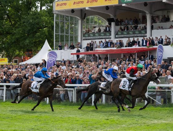 RECORD DATE NOT STATED Idee 157. Deutsches Derby 05.07.2026 Galopprennbahn Hamburg Horn Foto: Derby Sieger 2026 Waldimar Panov mit DARDANOS vor Seamie Heffernan mit WALADARES und Bauyrzhan Murzabayev mit SALITO Â *** Idea 157 German Derby, July 5, 2026, Hamburg-Horn Racetrack. Photo: 2026 Derby winner Waldimar Panov with DARDANOS, ahead of Seamie Heffernan with WALADARES and Bauyrzhan Murzabayev with SALITO Â 