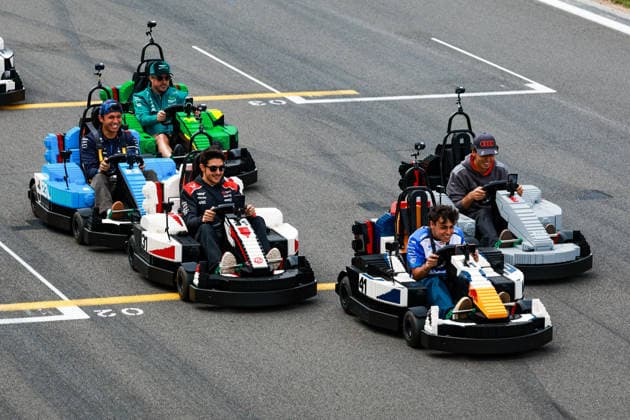 F1 - BRITISH GRAND PRIX 2026 Lego drivers parade: LINDBLAD Arvid (gbr), Visa Cash App RB F1 Team VCARB03, OCON Esteban (fra), TGR Haas F1 Team VF-26, BORTOLETO Gabriel (bra), Audi F1 Team R26, ALBON Alexander (tha), Williams F1 Team FW48, portrait during the Formula 1 British Grand Prix 2026, 9th round of the 2026 Formula One World Championship, WM, Weltmeisterschaft from July 3 to 5, 2026 on the Silverstone Circuit, in Silverstone, United Kingdom - SilverstoneUnited Kingdom  Copyright: xFLORENTxGOODENx