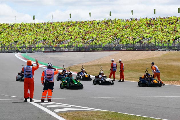 F1 - BRITISH GRAND PRIX 2026 18 STROLL Lance (can), Aston Martin F1 Team AMR26, action, 03 VERSTAPPEN Max (nld), Red Bull Racing Ford RB22, action, 30 LAWSON Liam (nzl), Visa Cash App RB F1 Team VCARB03, action and 27 HULKENBERG Nico (ger), Audi F1 Team , action Lego kart in drivers parade during the Formula 1 British Grand Prix 2026, 9th round of the 2026 Formula One World Championship, WM, Weltmeisterschaft from July 3 to 5, 2026 on the Silverstone Circuit, in Silverstone, United Kingdom - SilverstoneUnited Kingdom  Copyright: xEricxAlonsox
