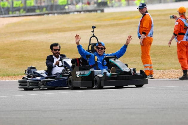 F1 - BRITISH GRAND PRIX 2026 12 KIMI ANTONELLI Andrea (ita), Mercedes AMG F1 Team W17, action and BEN SULAYEM Mohammed (uae), President of the FIA, portrait Lego kart in drivers parade during the Formula 1 British Grand Prix 2026, 9th round of the 2026 Formula One World Championship, WM, Weltmeisterschaft from July 3 to 5, 2026 on the Silverstone Circuit, in Silverstone, United Kingdom - SilverstoneUnited Kingdom  Copyright: xEricxAlonsox