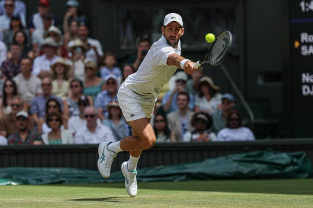 Novak Djokovic (SRB) in action at the 2026 Wimbledon Championships, AELTC London London All England Lawn Tennis and Croquet Club Wimbledon England, UK NEWSPAPERS OUT Copyright: xImmyxThompson-Bland IPSxPhotoxAgencyx