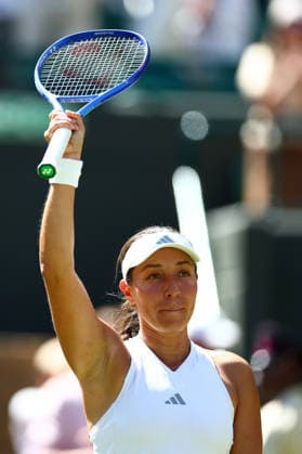 Jessica Pegula celebrates victory in her fourth round match Wimbledon Tennis Championships, Day 7, The All England Lawn Tennis and Croquet Club, London, UK - 05 Jul 2026London The All England Lawn Tennis and United Kingdom  Copyright: xJamesxMarsh Shutterstockx 16976811bk