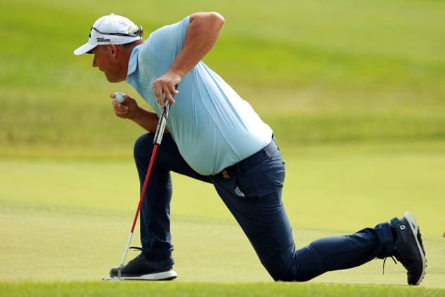 U.S. Senior Open Championship COLUMBUS, OHIO - JULY 5: Padraig Harrington of Ireland lines up his putt on the 5th green during the final round of the 46th U.S. Senior Open Championship 2026 at Scioto Country Club in Columbus, Ohio, USA, July 5, 2026. Columbus Ohio United States  Copyright: xAmyxLemusx originalFilename:lemus-ussenior260705_npJhe.jpg