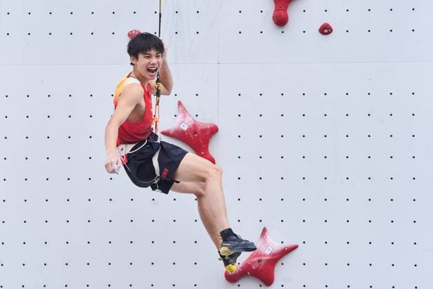 Krakow 05.07.2026. Day 3 of IFSC Speed World Cup Krakow 2026 in Cracow, Poland --- Wspinaczka Sportowa. Puchar Swiata we wspinaczce sportowej na czas Krakow 2026 w Krakowie, dzien 3 Persons shown: Shouhong Chu (CHN) Fot. Dominika Chmura Arena AkcjiFot. Dominika Chmura Arena Akcji NEWSPIX.PL --- newspix.pl 