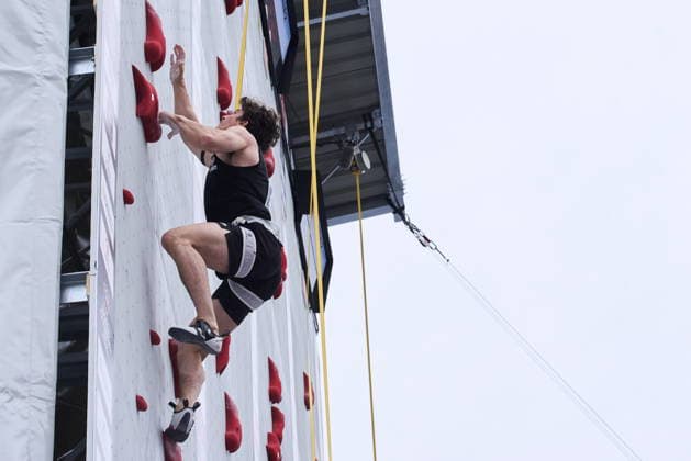 Krakow 05.07.2026. Day 3 of IFSC Speed World Cup Krakow 2026 in Cracow, Poland --- Wspinaczka Sportowa. Puchar Swiata we wspinaczce sportowej na czas Krakow 2026 w Krakowie, dzien 3 Persons shown: Samuel Watson (USA) Fot. Dominika Chmura Arena AkcjiFot. Dominika Chmura Arena Akcji NEWSPIX.PL --- newspix.pl 