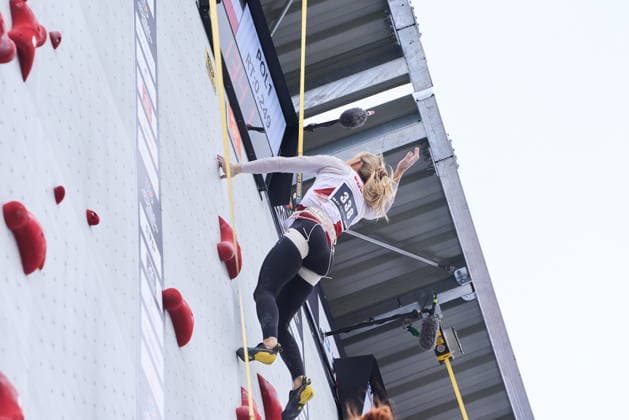 Krakow 05.07.2026. Day 3 of IFSC Speed World Cup Krakow 2026 in Cracow, Poland --- Wspinaczka Sportowa. Puchar Swiata we wspinaczce sportowej na czas Krakow 2026 w Krakowie, dzien 3 Persons shown: Aleksandra Miroslaw (POL) Fot. Dominika Chmura Arena AkcjiFot. Dominika Chmura Arena Akcji NEWSPIX.PL --- newspix.pl 