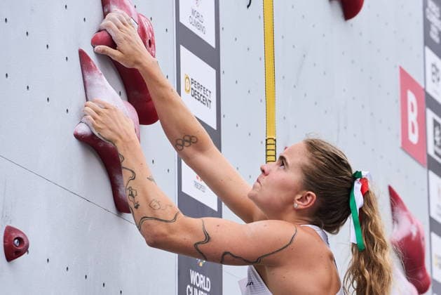 Krakow 05.07.2026. Day 3 of IFSC Speed World Cup Krakow 2026 in Cracow, Poland --- Wspinaczka Sportowa. Puchar Swiata we wspinaczce sportowej na czas Krakow 2026 w Krakowie, dzien 3 Persons shown: Beatrice Colli (ITA) Fot. Dominika Chmura Arena AkcjiFot. Dominika Chmura Arena Akcji NEWSPIX.PL --- newspix.pl 