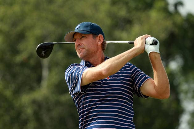 U.S. Senior Open Championship COLUMBUS, OHIO - JULY 5: George McNeill of Florida hits from the 6th tee during the final round of the 46th U.S. Senior Open Championship 2026 at Scioto Country Club in Columbus, Ohio, USA, July 5, 2026. Columbus Ohio United States  Copyright: xAmyxLemusx originalFilename:lemus-ussenior260705_npC69.jpg