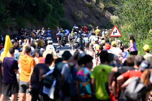 Tour de France 2026 Stage 2 BARCELONA, SPAIN - JULY 05 : Engelhardt Felix (GER) of Team Jayco AlUla, Molenaar Alex (NED) of Caja Rural - Seguros RGA leading the escape pack during stage 2 of the 113rd edition of Tour de France an UCI World Tour 2.UWT cycling road race stage for Men Elite of 182 km with start in Tarragona and finish in Barcelona on July 5, 2026 in Barcelona, Spain, 05 07 2026 ( Motordriver Kurt Vandenborre - Barcelona Spain  Copyright: xTomasxSiskx