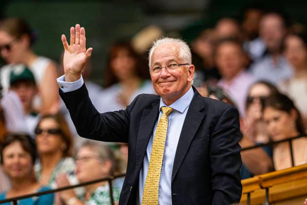 RECORD DATE NOT STATED 5th July 2026; All England Lawn Tennis and Croquet Club, London, England; Wimbledon Tennis Tournament, Day Seven; Former England cricket captain David Gomer OBE GodfreyxPitt