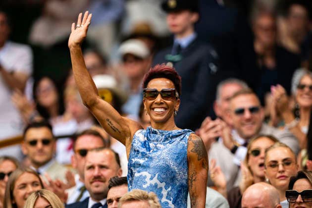 RECORD DATE NOT STATED 5th July 2026; All England Lawn Tennis and Croquet Club, London, England; Wimbledon Tennis Tournament, Day Seven; Double Olympic Gold Medallist Dame Kelly Holmes GodfreyxPitt