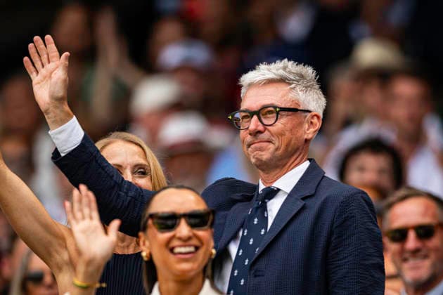 RECORD DATE NOT STATED 5th July 2026; All England Lawn Tennis and Croquet Club, London, England; Wimbledon Tennis Tournament, Day Seven; Olympic Triple Jump Gold Medalist and World Record Holder Jonathan Edwards GodfreyxPitt
