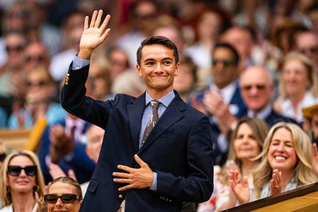 RECORD DATE NOT STATED 5th July 2026; All England Lawn Tennis and Croquet Club, London, England; Wimbledon Tennis Tournament, Day Seven; Olympic Triathete Gold Medallist Alex Yee GodfreyxPitt