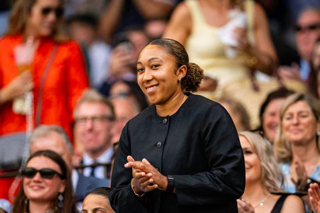 RECORD DATE NOT STATED 5th July 2026; All England Lawn Tennis and Croquet Club, London, England; Wimbledon Tennis Tournament, Day Seven; England Footballer Lauren James MBE GodfreyxPitt