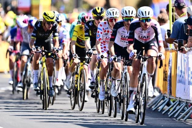 Tour de France 2026 Stage 2 BARCELONA, SPAIN - JULY 05 : Pogacar Tadej (SLO) of UAE Team Emirates XRG in the escape pack during stage 2 of the 113rd edition of Tour de France an UCI World Tour 2.UWT cycling road race stage for Men Elite of 182 km with start in Tarragona and finish in Barcelona on July 5, 2026 in Barcelona, Spain, 05 07 2026 ( Motordriver Kurt Vandenborre - Barcelona Spain  Copyright: xPeterxDexVoechtx