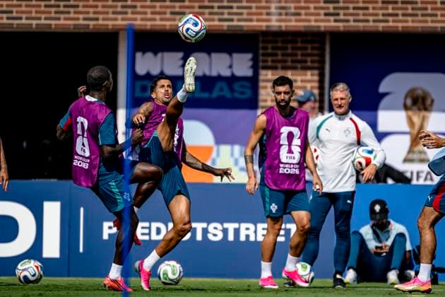 DALLAS - Joao Cancelo of Portugal during the 2026 World Cup, Portugal training at Washburne Soccer and Track Stadium on July 5, 2026 in Dallas, United States. (Photo by Stefan Koops EYE4IMAGES DeFodi Images) - *** DALLAS: Joao Cancelo of Portugal during the 2026 World Cup; Portugal training at Washburne Soccer and Track Stadium on July 5, 2026, in Dallas, United States. Photo by Stefan Koops, EYE4IMAGES, DeFodi Images