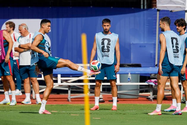 Portugal s Cristiano Ronaldo in action during the team s training session in Dallas, USA, 5 July 2026. Portugal training session !ACHTUNG: NUR REDAKTIONELLE NUTZUNG!  Copyright: xMariscalx GRAF1535 20260705-55020808410_1