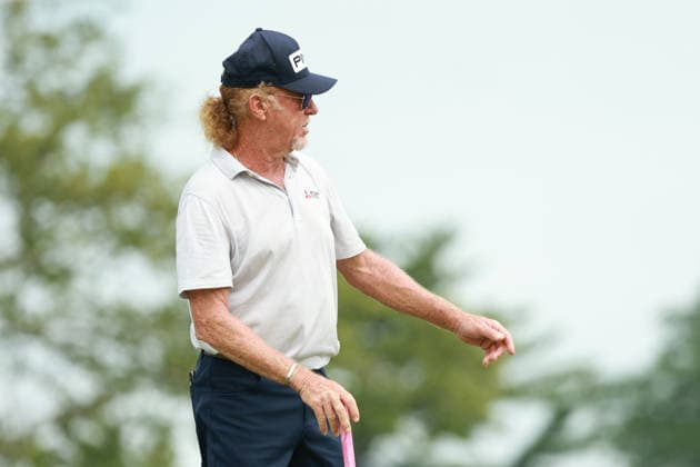 U.S. Senior Open Championship 2026 COLUMBUS, OHIO - JULY 5: Miguel Angel JimÃ nez of Spain reacts to his putt on the 8th green during the final round of the U.S. Senior Open Championship 2026 at Scioto Country Club in Columbus, Ohio, USA Sunday, July 5, 2026. Columbus Ohio United States  Copyright: xJorgexLemusx originalFilename:lemus-ussenior260705_np1Kr.jpg