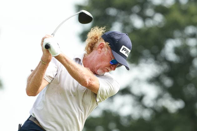 U.S. Senior Open Championship 2026 COLUMBUS, OHIO - JULY 5: Miguel Angel JimÃ nez of Spain plays his tee shot on the 7th hole during the final round of the U.S. Senior Open Championship 2026 at Scioto Country Club in Columbus, Ohio, USA Sunday, July 5, 2026. Columbus Ohio United States  Copyright: xJorgexLemusx originalFilename:lemus-ussenior260705_npJS7.jpg