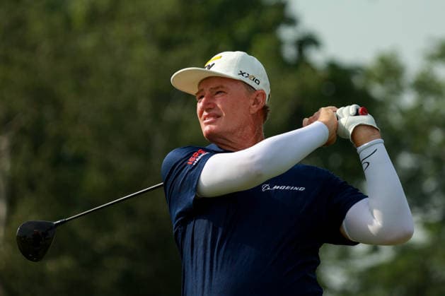 U.S. Senior Open Championship COLUMBUS, OHIO - JULY 5: Ernie Els of South Africa hits from the 6th tee during the final round of the 46th U.S. Senior Open Championship 2026 at Scioto Country Club in Columbus, Ohio, USA, July 5, 2026. Columbus Ohio United States  Copyright: xAmyxLemusx originalFilename:lemus-ussenior260705_npqFX.jpg