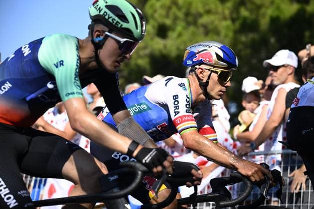 Tour de France 2026 Stage 2 BARCELONA, SPAIN - JULY 05 : Evenepoel Remco (BEL) of Red Bull BORA Hansgrohe in action during stage 2 of the 113rd edition of Tour de France an UCI World Tour 2.UWT cycling road race stage for Men Elite of 182 km with start in Tarragona and finish in Barcelona on July 5, 2026 in Barcelona, Spain, 05 07 2026 ( Motordriver Kurt Vandenborre - Barcelona Spain  Copyright: xTomasxSiskx