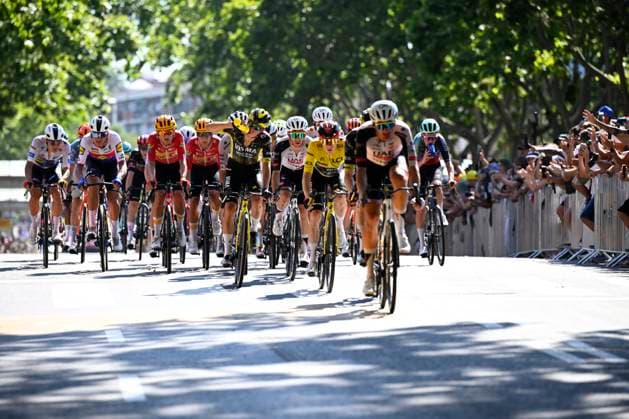Tour de France 2026 Stage 2 BARCELONA, SPAIN - JULY 05 : Yates Adam (GBR) of UAE Team Emirates XRG, Vacek Mathias (CZE) of Lidl Trek in action during stage 2 of the 113rd edition of Tour de France an UCI World Tour 2.UWT cycling road race stage for Men Elite of 182 km with start in Tarragona and finish in Barcelona on July 5, 2026 in Barcelona, Spain, 05 07 2026 ( Motordriver Kurt Vandenborre - Barcelona Spain  Copyright: xTomasxSiskx